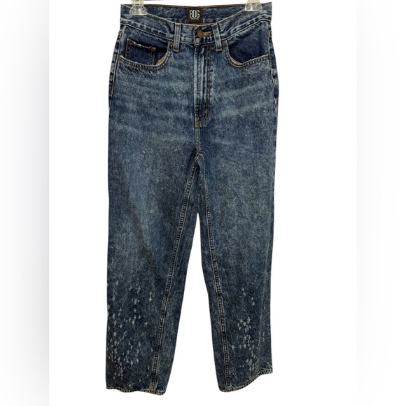 Urban Outfitters BDG High Rise waisted Baggy Jeans blue acid wash Distressed 27 - Picture 1 of 8